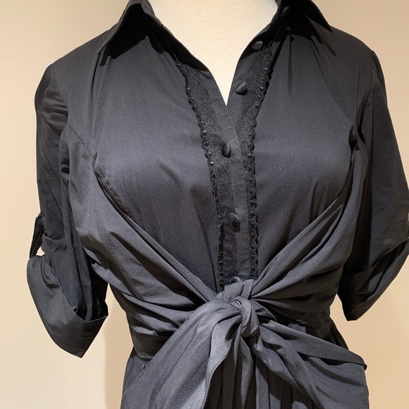 Robert Rodriguez shirt dress in black. Sz 2 - Picture 2 of 10
